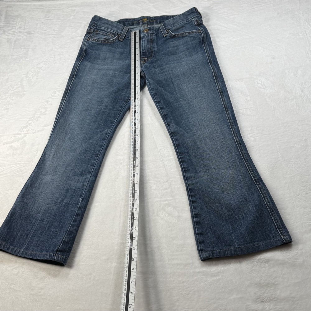 7 For All Mankind Jeans SZ 28 A-Pocket Flare Women's Denim Medium BLUE - Picture 5 of 6